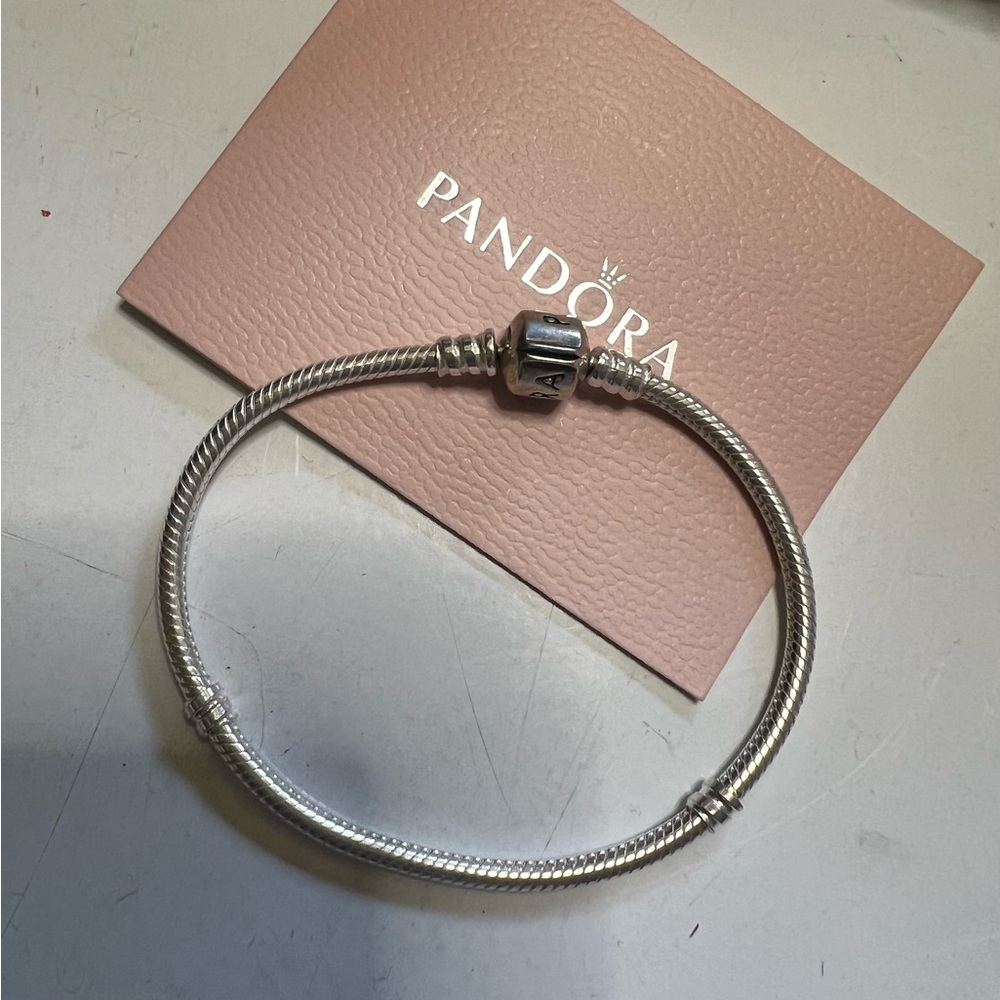 PANDORA Silver Snake Chain Charm Bracelet - Classic Silver